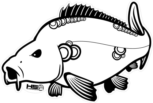Наклейка Carp 30x20 см.